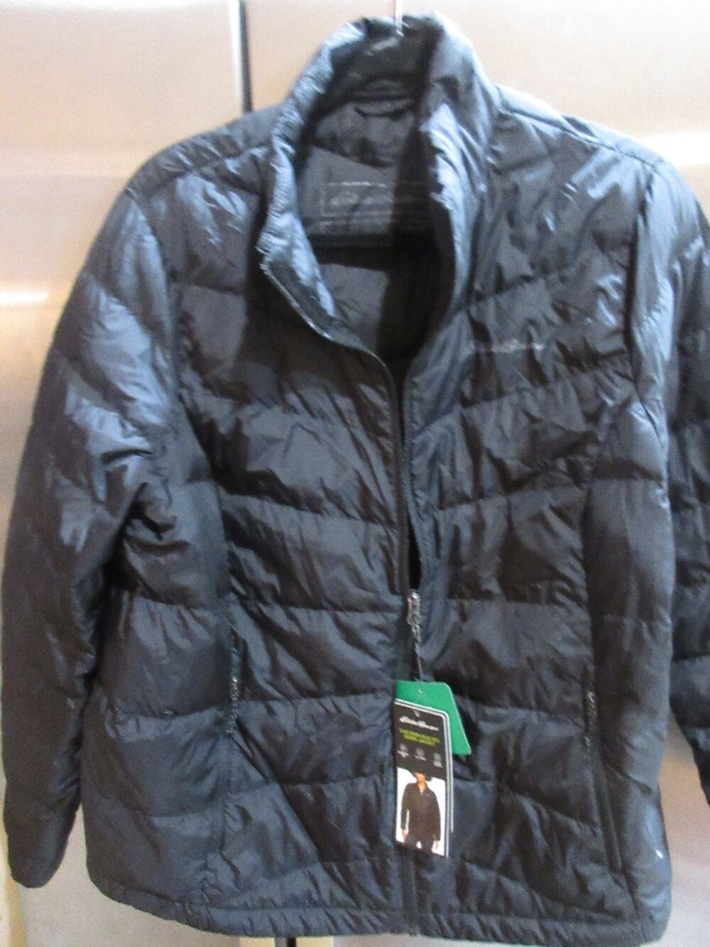 Eddie bauer packable down 650 fill coat black ladies new xl nwt